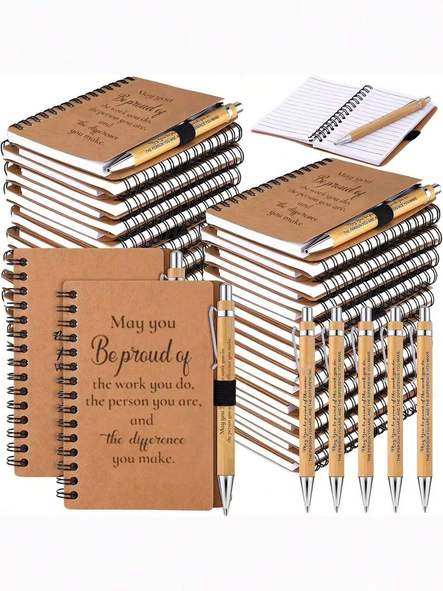 2pcs 1 Set / 12PCS 6 Sets / 20PCS 10 Sets Employee Group Thank You Gift Set (Pen And Notebook) Thank You Gift Wholesale Christmas Gift, Volunteer, Teacher, Nurse, Team Building, Birthday, Retirement, Office Thank You Gift